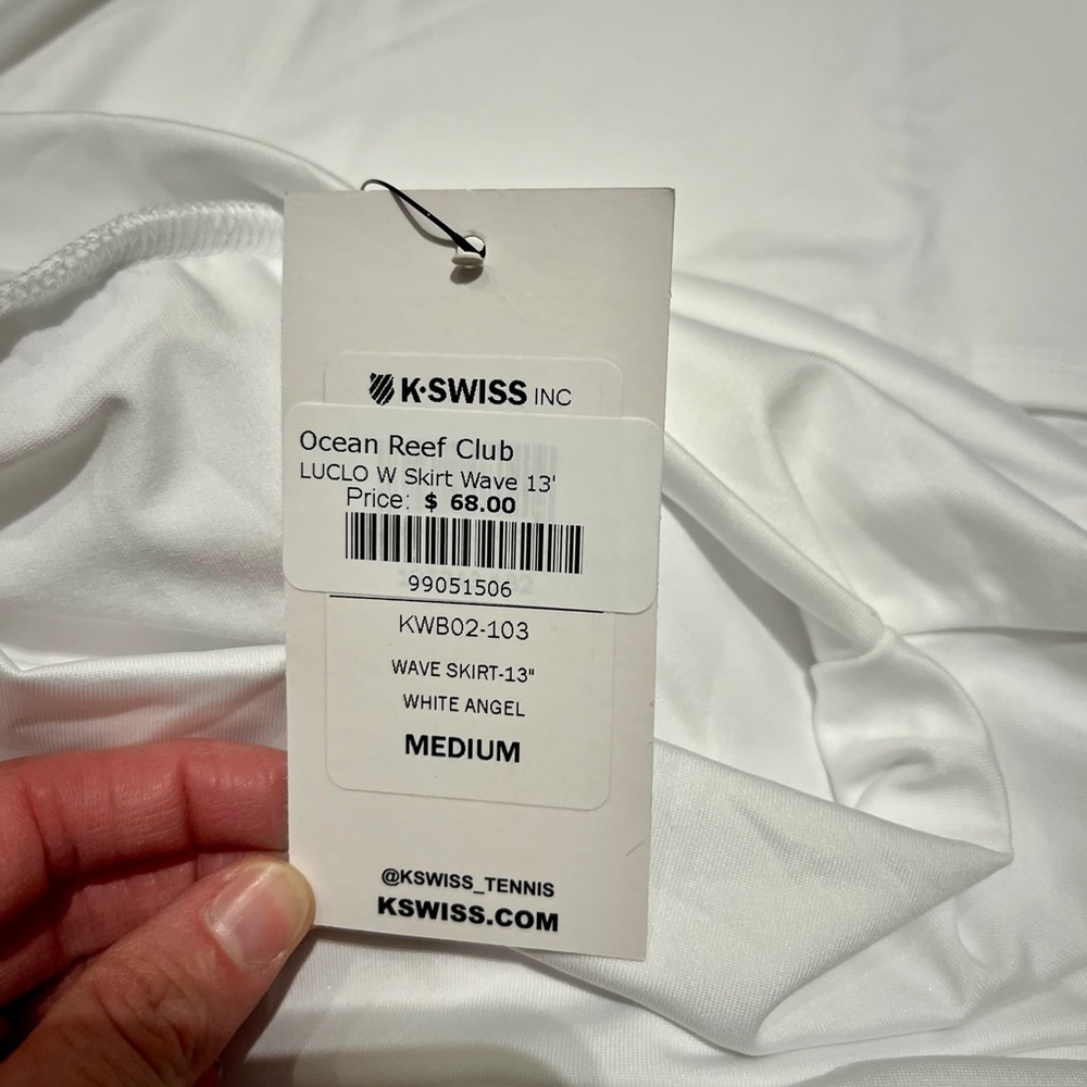 NWT K-Swiss White Tennis/Pickleball Skirt and Matching Top Luclo Wave Colorblock - Picture 2 of 6